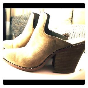 Mink Suede Studded Mules